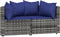 vidaXL - Tuinhoekbanken - met - kussens - 2 - st - poly - rattan - grijs