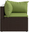 vidaXL - Tuinhoekbanken - met - kussens - 2 - st - poly - rattan - bruin