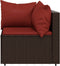 vidaXL - Tuinhoekbanken - met - kussens - 2 - st - poly - rattan - bruin