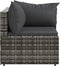 vidaXL - Tuinhoekbanken - met - kussens - 2 - st - poly - rattan - grijs