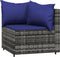 vidaXL - Tuinhoekbanken - met - kussens - 2 - st - poly - rattan - grijs