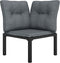 vidaXL - Tuinhoekstoel - met - kussens - poly - rattan - zwart - en - grijs