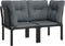 vidaXL - Tuinhoekstoelen - 2 - st - met - kussens - poly - rattan - zwart - en - grijs
