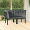 vidaXL - Tuinhoekstoelen - 2 - st - met - kussens - poly - rattan - zwart - en - grijs