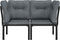 vidaXL - Tuinhoekstoelen - 2 - st - met - kussens - poly - rattan - zwart - en - grijs