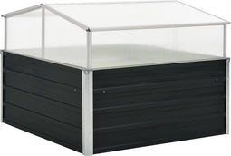 vidaXL - Tuinkas - 100x100x77 - cm - gegalvaniseerd - staal - antraciet