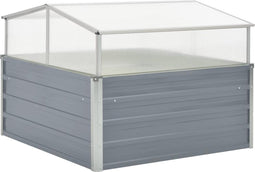 vidaXL - Tuinkas - 100x100x85 - cm - gegalvaniseerd - staal - grijs