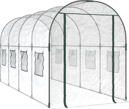 vidaXL - Tuinkas - 160x400x190 - cm - PVC - en - gepoedercoat - staal - transparant