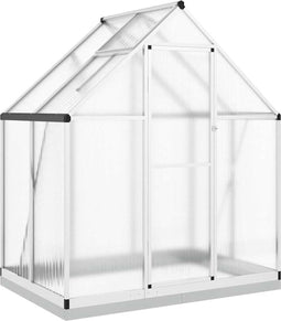 vidaXL - Tuinkas - met - basisframe - 169x114x202 - cm - aluminium - zilverkleurig