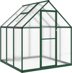 vidaXL - Tuinkas - met - basisframe - 169x169x195 - cm - aluminium - groen