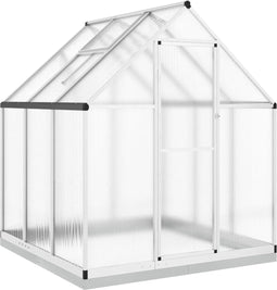 vidaXL - Tuinkas - met - basisframe - 169x169x202 - cm - aluminium - zilverkleurig