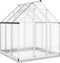 vidaXL - Tuinkas - met - basisframe - 169x169x202 - cm - aluminium - zilverkleurig