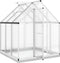 vidaXL - Tuinkas - met - basisframe - 169x169x202 - cm - aluminium - zilverkleurig
