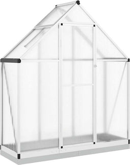 vidaXL - Tuinkas - met - basisframe - 169x58x202 - cm - aluminium - zilverkleurig