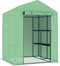 vidaXL - Tuinkas - met - schappen - 143x143x195 - cm - staal
