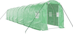 vidaXL - Tuinkas - met - stalen - frame - 24 - m² - 12x2x2 - m - groen