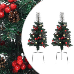 vidaXL - Tuinkerstbomen - 2 - st - 76 - cm - PVC