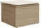 vidaXL - Tuinkruk - met - kussen - 55x55x37 - cm - poly - rattan - beige