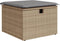 vidaXL - Tuinkruk - met - kussen - 55x55x37 - cm - poly - rattan - beige