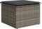 vidaXL - Tuinkruk - met - kussen - 55x55x37 - cm - poly - rattan - grijs