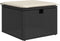 vidaXL - Tuinkruk - met - kussen - 55x55x37 - cm - poly - rattan - zwart