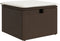 vidaXL - Tuinkruk - met - kussen - 55x55x37 - cm - poly - rattan - bruin