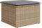 vidaXL - Tuinkruk - met - kussen - 55x55x37 - cm - poly - rattan - beige