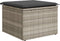 vidaXL - Tuinkruk - met - kussen - 55x55x37 - cm - poly - rattan - lichtgrijs
