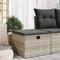 vidaXL - Tuinkruk - met - kussen - 55x55x37 - cm - poly - rattan - lichtgrijs
