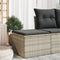 vidaXL - Tuinkruk - met - kussen - 55x55x37 - cm - poly - rattan - lichtgrijs