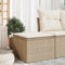 vidaXL - Tuinkruk - met - kussen - 55x55x37 - cm - poly - rattan - beige