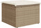 vidaXL - Tuinkruk - met - kussen - 55x55x37 - cm - poly - rattan - beige