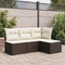 vidaXL - Tuinkruk - met - kussen - 55x55x37 - cm - poly - rattan - bruin
