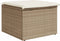 vidaXL - Tuinkruk - met - kussen - 55x55x37 - cm - poly - rattan - beige