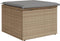vidaXL - Tuinkruk - met - kussen - 55x55x37 - cm - poly - rattan - beige