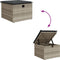 vidaXL - Tuinkruk - met - kussen - 55x55x37 - cm - poly - rattan - lichtgrijs