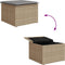 vidaXL - Tuinkruk - met - kussen - 55x55x37 - cm - poly - rattan - beige