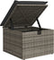 vidaXL - Tuinkruk - met - kussen - 55x55x37 - cm - poly - rattan - grijs