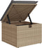 vidaXL - Tuinkruk - met - kussen - 55x55x37 - cm - poly - rattan - beige