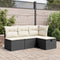 vidaXL - Tuinkruk - met - kussen - 55x55x37 - cm - poly - rattan - zwart