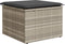 vidaXL - Tuinkruk - met - kussen - 55x55x37 - cm - poly - rattan - lichtgrijs