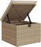 vidaXL - Tuinkruk - met - kussen - 55x55x37 - cm - poly - rattan - beige