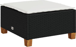 vidaXL - Tuinkruk - met - kussen - 63,5x56x32 - cm - poly - rattan - zwart