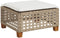 vidaXL - Tuinkruk - met - kussen - 63,5x56x32 - cm - poly - rattan - beige