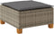 vidaXL - Tuinkruk - met - kussen - 63,5x56x32 - cm - poly - rattan - grijs