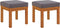 vidaXL - Tuinkrukjes - 2 - st - met - kussens - 40x40x42 - cm - massief - acaciahout