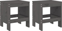 vidaXL - Tuinkrukken - 2 - st - 40x36x45 - cm - massief - grenenhout - grijs