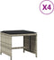 vidaXL - Tuinkrukken - 4 - st - met - kussens - 40x40x35 - cm - poly - rattan - lichtgrijs
