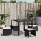 vidaXL - Tuinkrukken - 4 - st - met - kussens - 40x40x35 - cm - poly - rattan - zwart