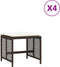 vidaXL - Tuinkrukken - 4 - st - met - kussens - 41x41x36 - cm - poly - rattan - bruin